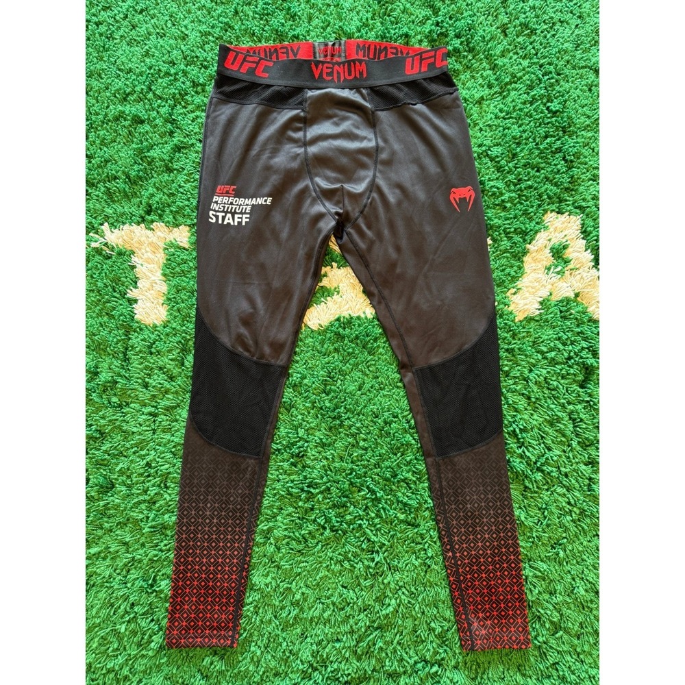 Venum Compression Leggings Mens XL Black Red Excellent UFC Performance Institute